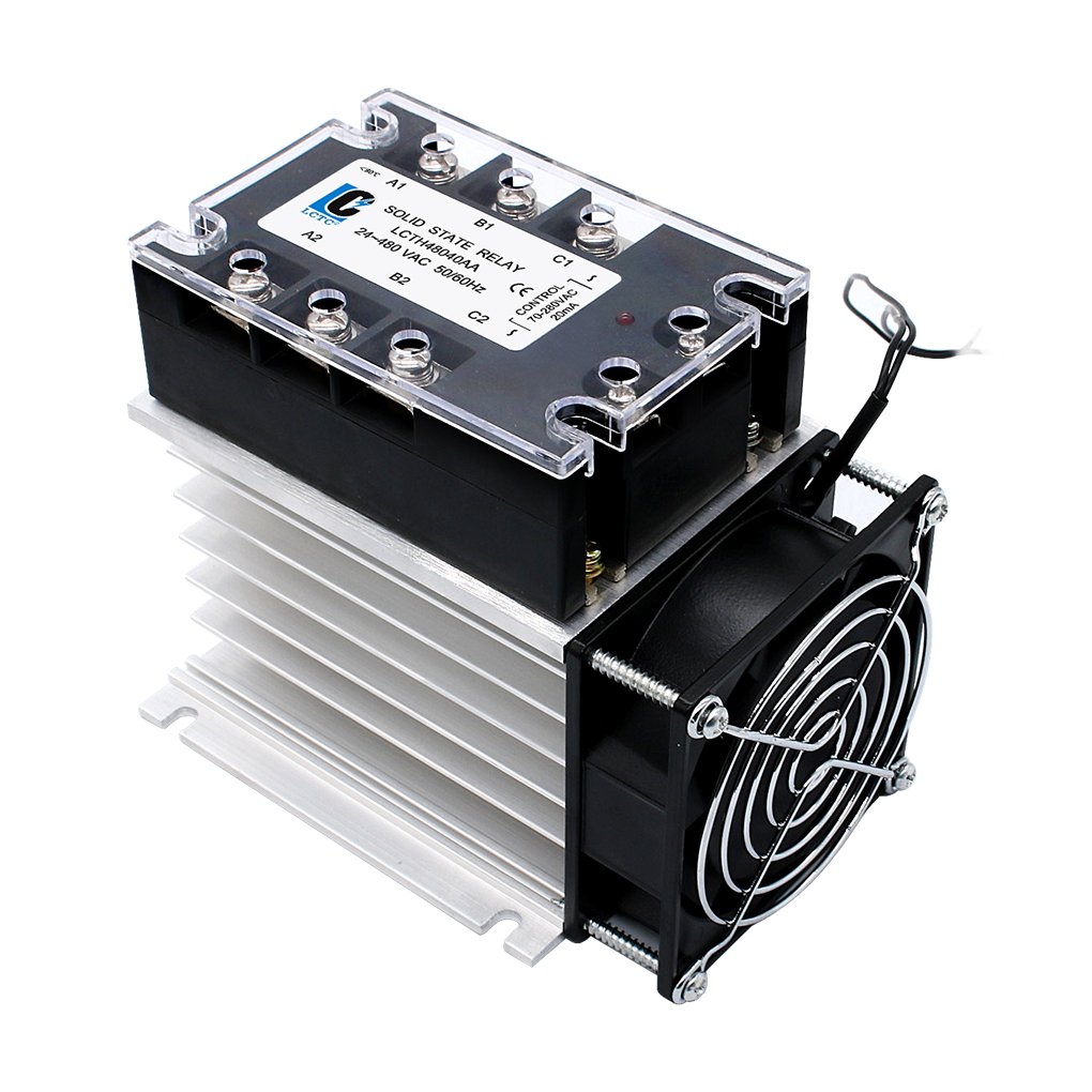 Three-Phase Solid State Relay (SSR) with Heat Sink