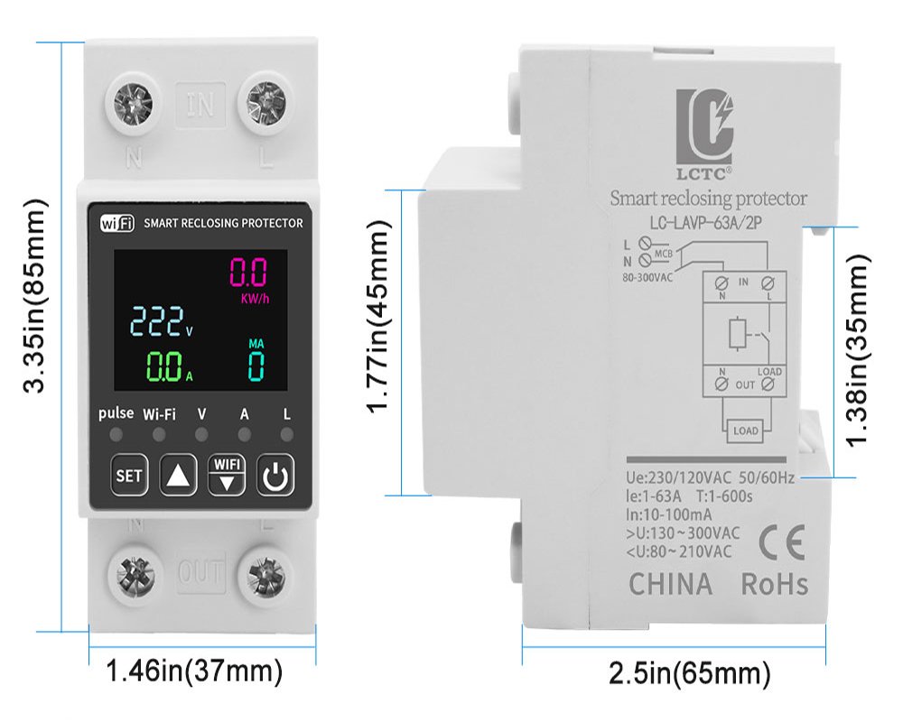 LC-LAVP-63A/2P Smart Circuit Breaker