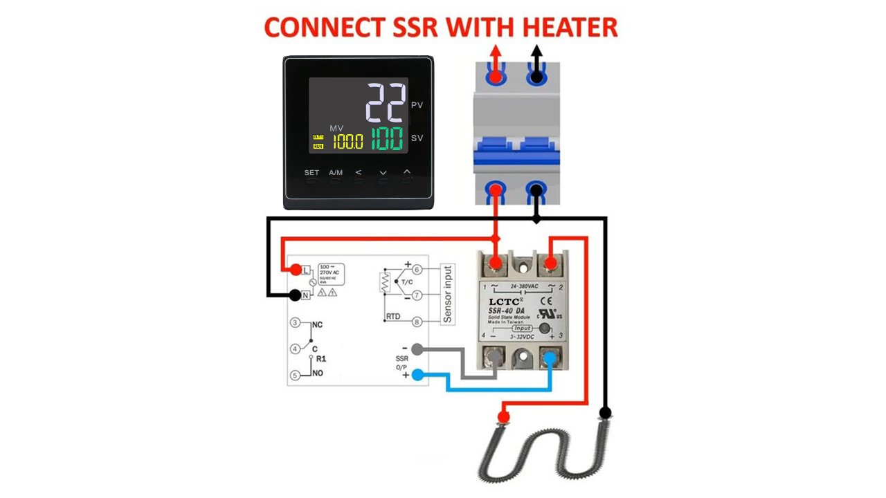 How to Wire Temperature Controller and SSR and Heater